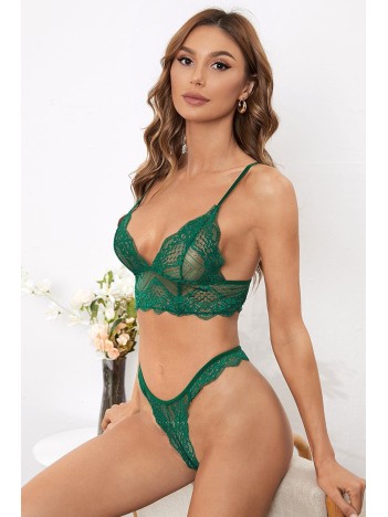 Kadın Yeşil Çapraz Sırt Detaylı Şık Bralet Takım – Modern, Konforlu ve Günlük Kombinlere Uygun