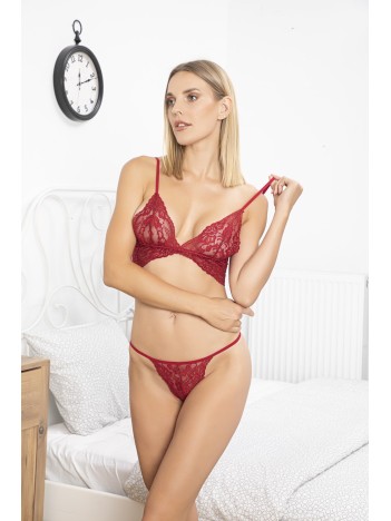 Kadın Bordo Dantel Bralet Sütyen Ve Külot Takımı – Modern, Konforlu Ve Günlük Kombinlere Uygun Kadın Bordo Dantel Bralet Sütyen Ve Külot Takımı – Modern, Konforlu Ve Günlük Kombinlere Uygun