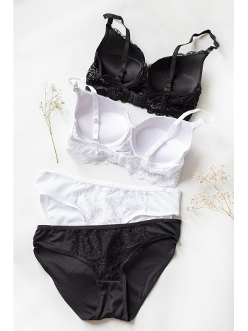Kadın Siyah Ve Beyaz Dolgulu Balenli Sütyen Külot 2'li Paket – Modern Ve Şık Tasarım Kadın Siyah Ve Beyaz Dolgulu Balenli Sütyen Külot 2'li Paket – Modern Ve Şık Tasarım