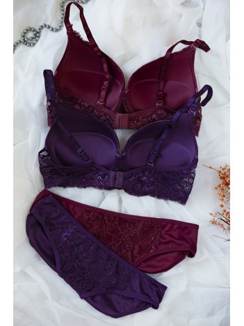 Kadın Bordo Ve Mor Dolgulu Balenli Sütyen Külot 2'li Paket – Modern Ve Şık Tasarım Kadın Bordo Ve Mor Dolgulu Balenli Sütyen Külot 2'li Paket – Modern Ve Şık Tasarım