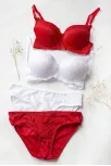 Kadın Kırmızı Ve Beyaz Dolgulu Balenli Sütyen Külot 2'li Paket – Modern Ve Şık Tasarım
