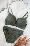 Kadın Haki Yeşili Dolgulu Dantel Sütyen Ve Külot Takım – Modern, Konforlu Ve Günlük Kombinlere Uygun