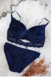 Kadın Lacivert Dolgulu Dantel Sütyen Ve Külot Takım – Modern, Konforlu Ve Günlük Kombinlere Uygun