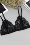Kadın Siyah Ve Beyaz Dantelli Dolgusuz Sütyen – Modern Ve Şık Tasarım
