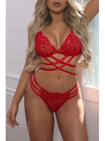 Kadın Kırmızı Dantel Özel Tasarım Şık Sütyen Külot Takımı – Modern, Konforlu ve Günlük Kombinlere Uygun
