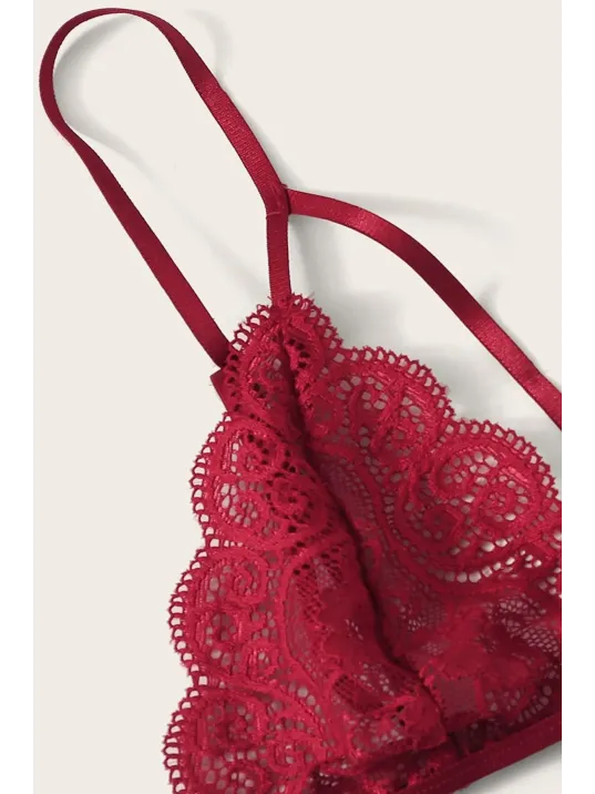 Kadın Bordo Dantel Sütyen Külot Takımı – Modern, Konforlu Ve Günlük Kombinlere Uygun