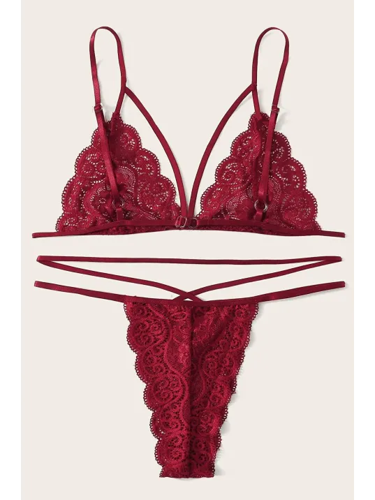 Kadın Bordo Dantel Sütyen Külot Takımı – Modern, Konforlu Ve Günlük Kombinlere Uygun