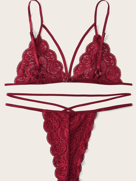 Kadın Bordo Dantel Sütyen Külot Takımı – Modern, Konforlu ve Günlük Kombinlere Uygun