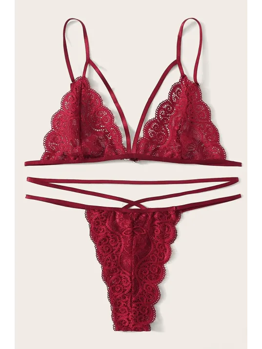 Kadın Bordo Dantel Sütyen Külot Takımı – Modern, Konforlu Ve Günlük Kombinlere Uygun