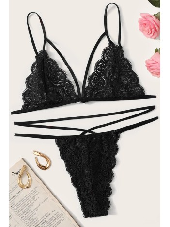 Kadın Siyah Dantel Sütyen Külot Takımı – Modern, Konforlu Ve Günlük Kombinlere Uygun