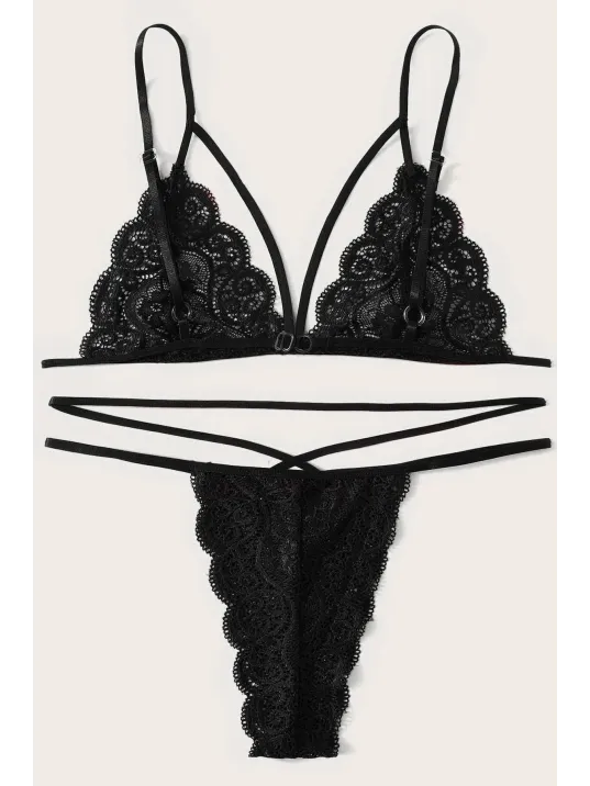 Kadın Siyah Dantel Sütyen Külot Takımı – Modern, Konforlu Ve Günlük Kombinlere Uygun