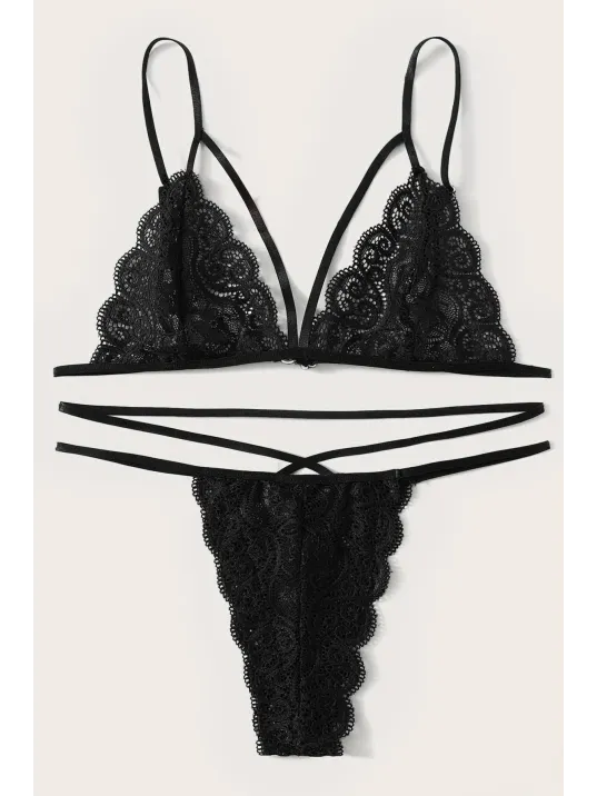 Kadın Siyah Dantel Sütyen Külot Takımı – Modern, Konforlu Ve Günlük Kombinlere Uygun