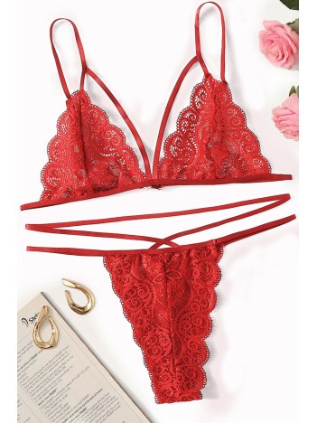 Kadın Kırmızı Dantel Sütyen Külot Takımı – Modern, Konforlu Ve Günlük Kombinlere Uygun