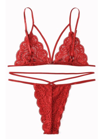 Kadın Kırmızı Dantel Sütyen Külot Takımı – Modern, Konforlu ve Günlük Kombinlere Uygun