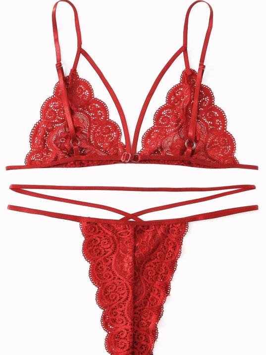 Kadın Kırmızı Dantel Sütyen Külot Takımı – Modern, Konforlu ve Günlük Kombinlere Uygun