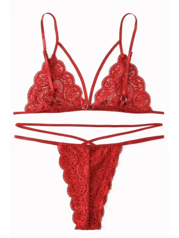Kadın Kırmızı Dantel Sütyen Külot Takımı – Modern, Konforlu Ve Günlük Kombinlere Uygun