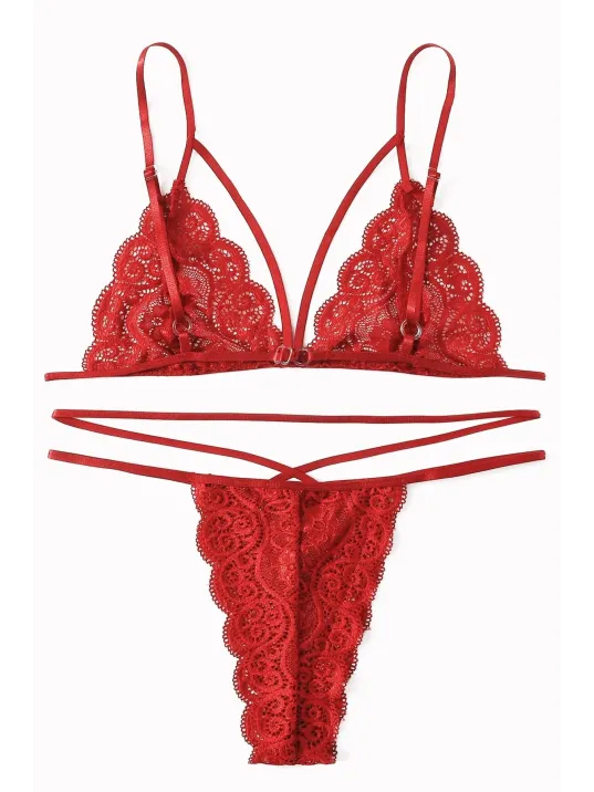 Kadın Kırmızı Dantel Sütyen Külot Takımı – Modern, Konforlu Ve Günlük Kombinlere Uygun