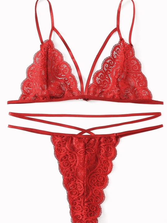 Kadın Kırmızı Dantel Sütyen Külot Takımı – Modern, Konforlu ve Günlük Kombinlere Uygun