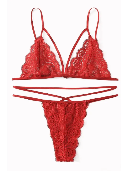 Kadın Kırmızı Dantel Sütyen Külot Takımı – Modern, Konforlu Ve Günlük Kombinlere Uygun