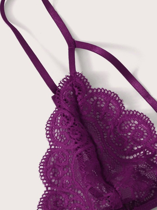 Kadın Mor Dantel Sütyen Külot Takımı – Modern, Konforlu Ve Günlük Kombinlere Uygun
