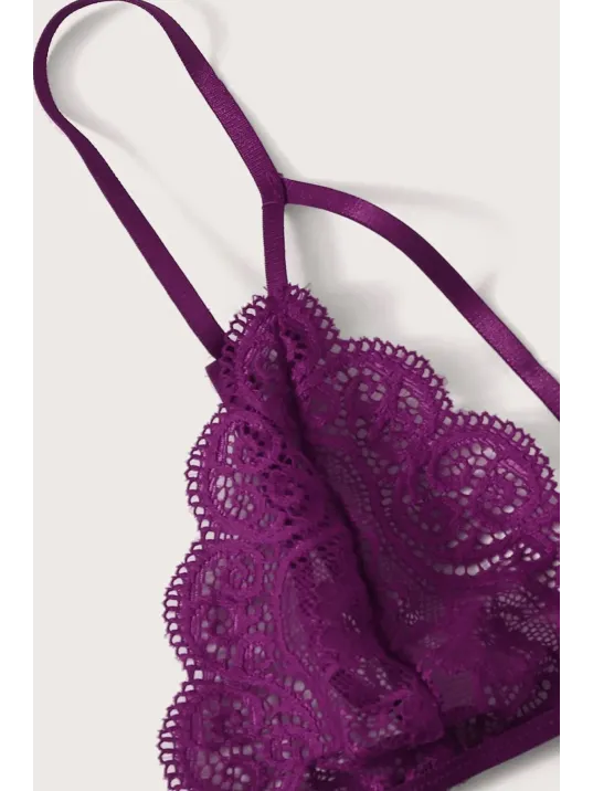 Kadın Mor Dantel Sütyen Külot Takımı – Modern, Konforlu Ve Günlük Kombinlere Uygun
