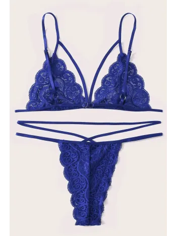 Kadın Mavi Dantel Sütyen Külot Takımı – Modern, Konforlu Ve Günlük Kombinlere Uygun