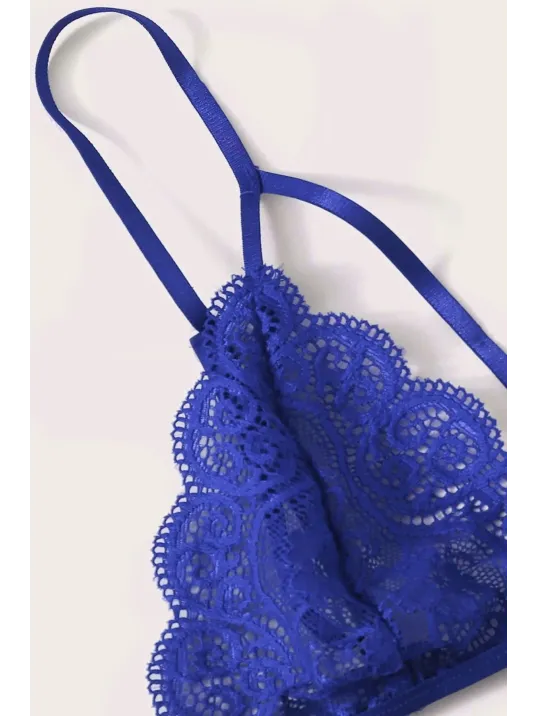Kadın Mavi Dantel Sütyen Külot Takımı – Modern, Konforlu Ve Günlük Kombinlere Uygun