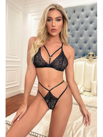 Kadın Siyah Özel Tasarım Dantelli Sütyen Külot Takımı – Modern, Konforlu Ve Günlük Kombinlere Uygun