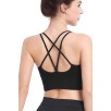 Kadın Siyah Çarpraz İpli Spor Büstiyer – Modern ve Şık Tasarım
