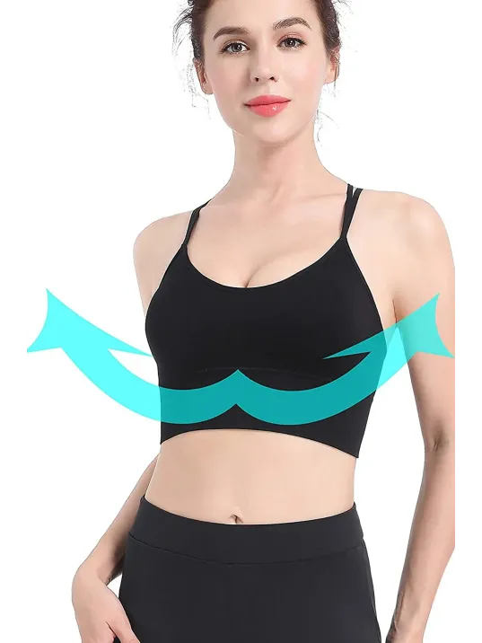 Kadın Siyah Çarpraz İpli Spor Büstiyer – Modern Ve Şık Tasarım