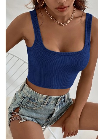 Kadın Lacivert Kalın Askılı Crop Top Büstiyer – Modern Ve Şık Tasarım