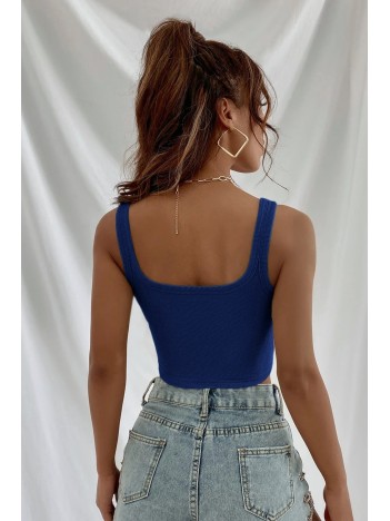 Kadın Lacivert Kalın Askılı Crop Top Büstiyer – Modern Ve Şık Tasarım