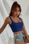 Kadın Lacivert Kalın Askılı Crop Top Büstiyer – Modern Ve Şık Tasarım