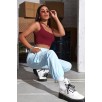 Kadın Bordo Kalın Askılı Crop Top Büstiyer – Modern ve Şık Tasarım