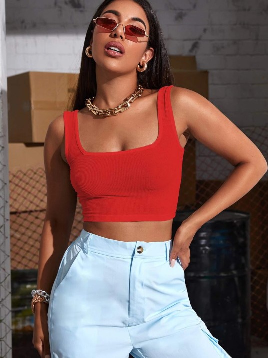 Kadın Kırmızı Kalın Askılı Crop Top Büstiyer – Modern Ve Şık Tasarım Kadın Kırmızı Kalın Askılı Crop Top Büstiyer – Modern Ve Şık Tasarım