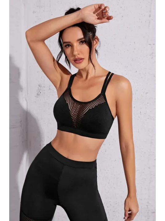 Kadın Siyah Fileli Crop Top Büstiyer – Modern Ve Şık Tasarım Kadın Siyah Fileli Crop Top Büstiyer – Modern Ve Şık Tasarım