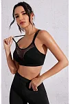 Kadın Siyah Fileli Crop Top Büstiyer – Modern Ve Şık Tasarım