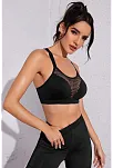 Kadın Siyah Fileli Crop Top Büstiyer – Modern Ve Şık Tasarım