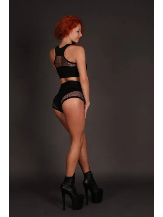 Kadın Siyah Alt Üst Fileli Yüksek Bel Sütyen Takımı – Modern, Konforlu Ve Günlük Kombinlere Uygun