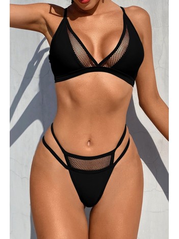 Kadın Siyah File Detaylı Iç Çamaşır Takımı – Modern, Konforlu Ve Günlük Kombinlere Uygun