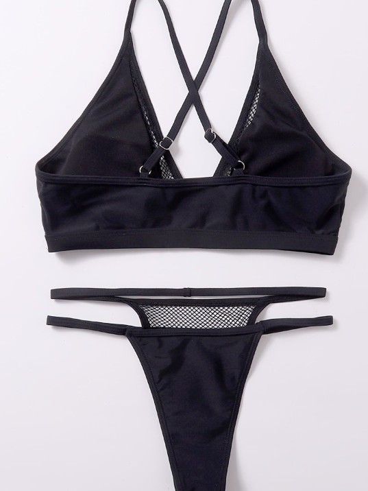 Kadın Siyah File Detaylı Iç Çamaşır Takımı – Modern, Konforlu ve Günlük Kombinlere Uygun