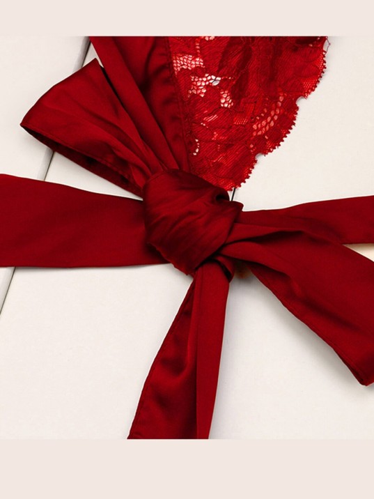 Kadın Kırmızı Dantelli & Kurdelalı Sütyen Külot Takımı – Modern, Konforlu ve Günlük Kombinlere Uygun