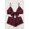 Kadın Bordo Dantelli & Kurdelalı Sütyen Külot Takımı – Modern, Konforlu ve Günlük Kombinlere Uygun