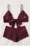 Kadın Bordo Dantelli & Kurdelalı Sütyen Külot Takımı – Modern, Konforlu Ve Günlük Kombinlere Uygun