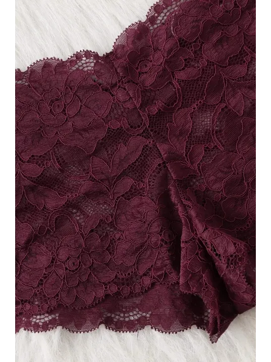 Kadın Bordo Dantelli & Kurdelalı Sütyen Külot Takımı – Modern, Konforlu Ve Günlük Kombinlere Uygun