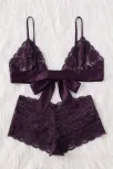 Kadın Mor Dantelli & Kurdelalı Sütyen Külot Takımı – Modern, Konforlu Ve Günlük Kombinlere Uygun