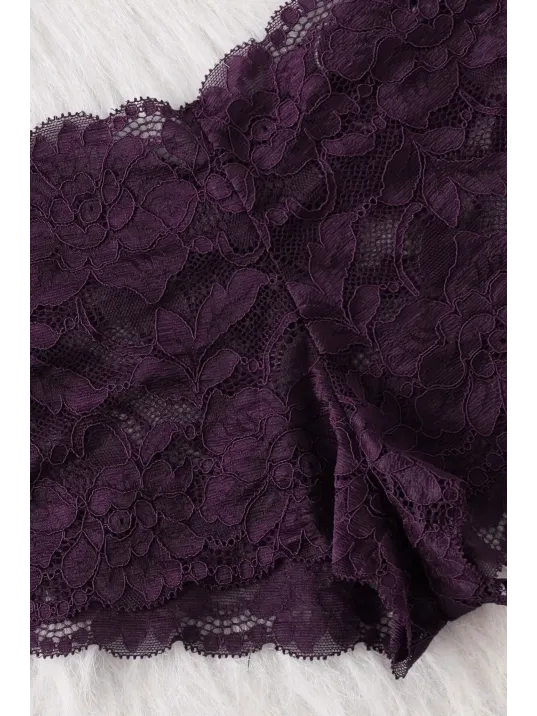 Kadın Mor Dantelli & Kurdelalı Sütyen Külot Takımı – Modern, Konforlu Ve Günlük Kombinlere Uygun