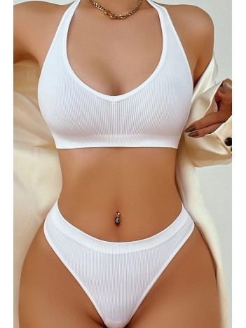 Kadın Beyaz Seamless Tanga Sütyen Takım – Modern, Konforlu ve Günlük Kombinlere Uygun