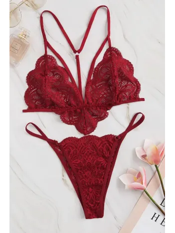 Kadın Bordo Özel Seksi Sütyen Külot Takımı – Modern, Konforlu Ve Günlük Kombinlere Uygun