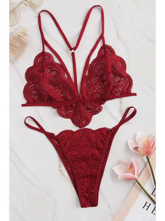 Kadın Bordo Özel Seksi Sütyen Külot Takımı – Modern, Konforlu Ve Günlük Kombinlere Uygun